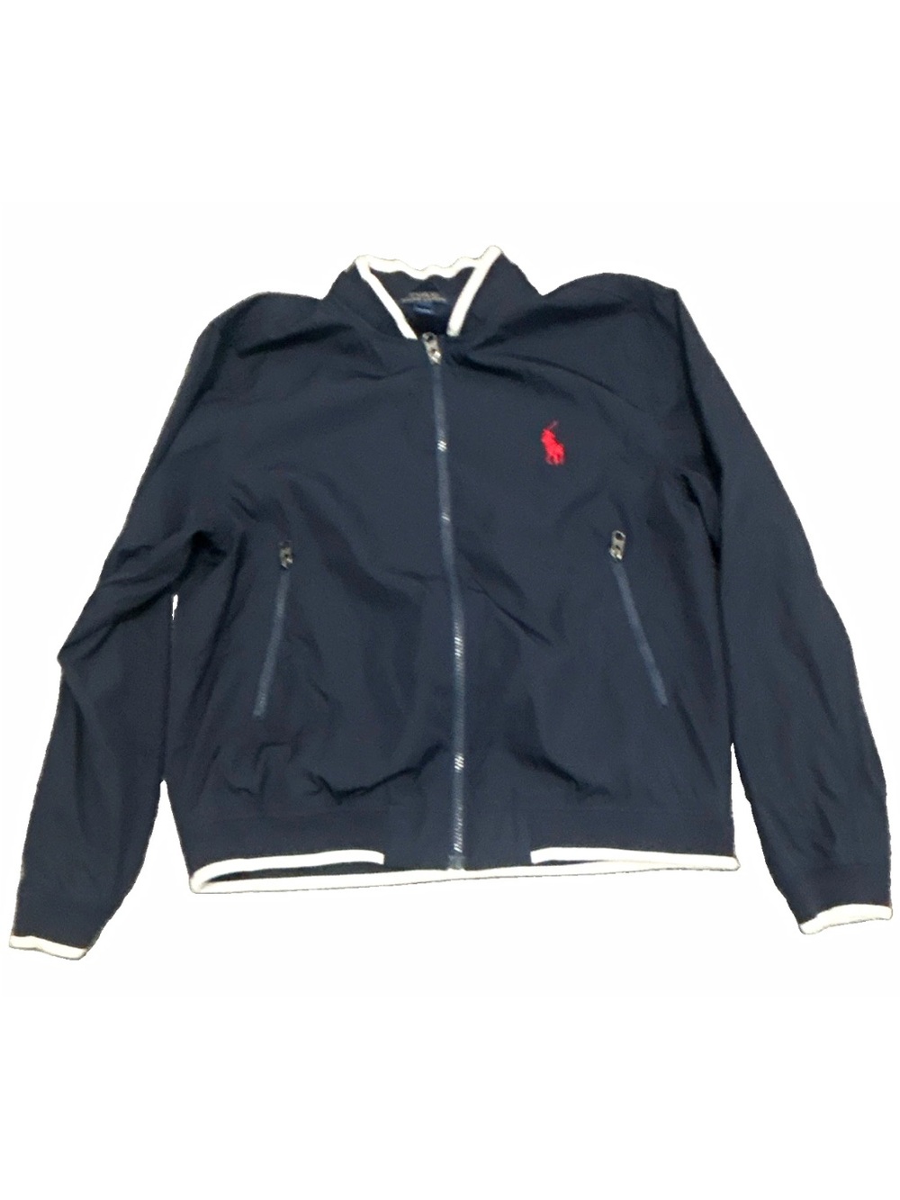 Ralph Lauren Navy Jacket with Red Polo Emblem
